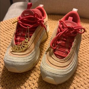 Nike Women's Sneakers in Red and Cream